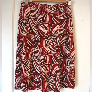 New York & Company Red, Cream, Brown Skirt Size XS